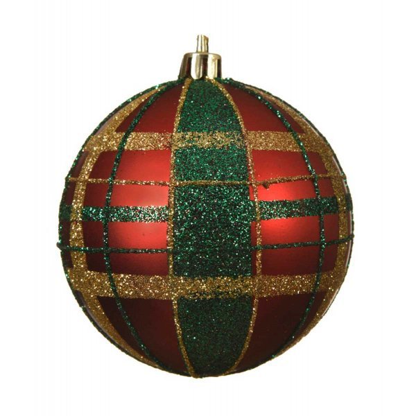Χριστουγεννιάτικη Μπάλα Κόκκινη Ματ με Στρας (8cm)